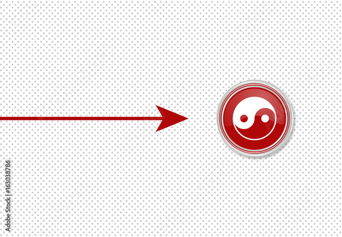 Pfeil zeigt auf Knopf - Yingyang