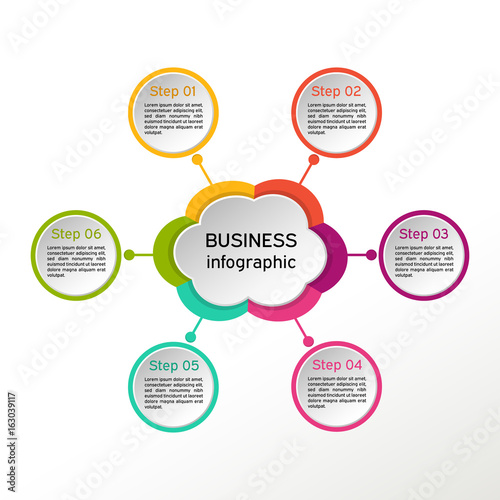 Vector circle infographic. Business diagrams, presentations and charts. Background.