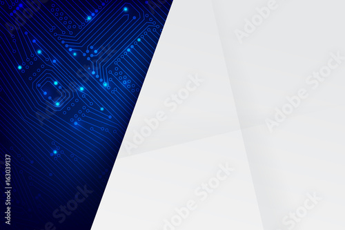 Abstract dark blue background with print circuit board line and dot connection element vector illustration eps10 003
