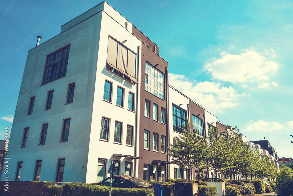 modern townhouses in a street at berlin modern townhouses in a street at berlin