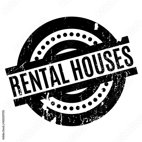 Rental Houses rubber stamp. Grunge design with dust scratches. Effects can be easily removed for a clean, crisp look. Color is easily changed.