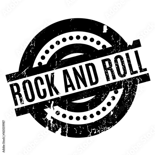 Rock And Roll rubber stamp. Grunge design with dust scratches. Effects can be easily removed for a clean, crisp look. Color is easily changed.