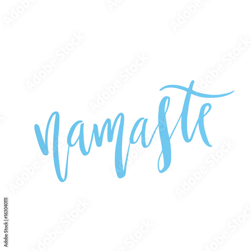Hand drawin modern calligraphy word Namaste. Vector illustration. Modern brush calligraphy. Isolated on white background.