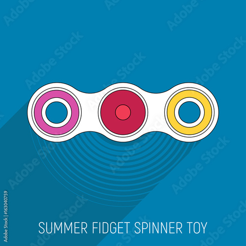 Two blades fidget spinner toy in Flat style