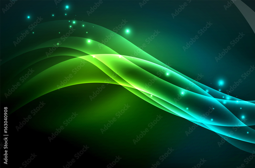 Fototapeta premium Vector glowing wave, smoke