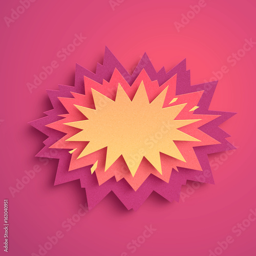 Vector colorful paper cut explosion