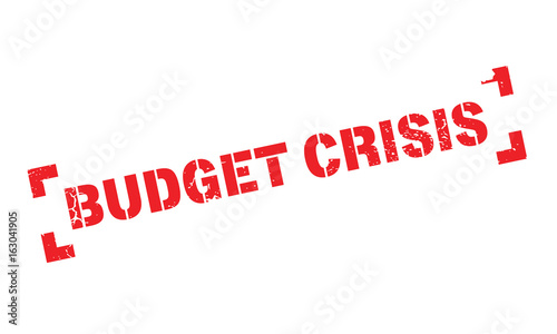 Budget Crisis rubber stamp. Grunge design with dust scratches. Effects can be easily removed for a clean, crisp look. Color is easily changed.