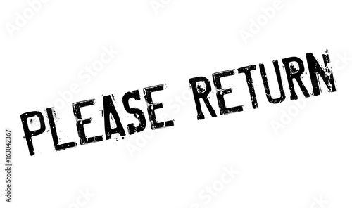 Please Return rubber stamp. Grunge design with dust scratches. Effects can be easily removed for a clean, crisp look. Color is easily changed.