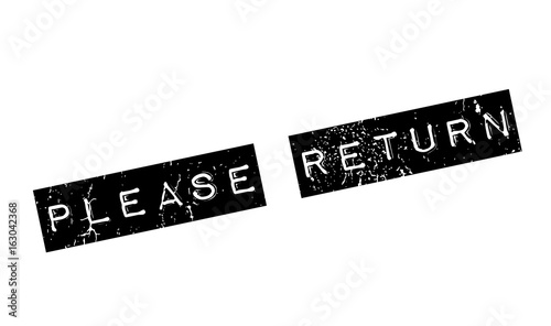 Please Return rubber stamp. Grunge design with dust scratches. Effects can be easily removed for a clean, crisp look. Color is easily changed.