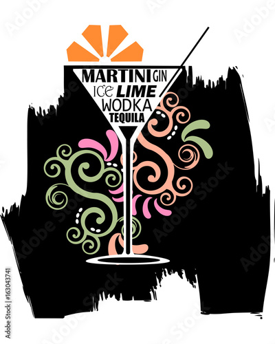 cocktail party poster in grunge style