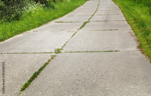 Old military concrete slabs road © Stock Photos & Video
