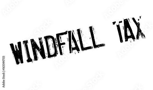 Windfall Tax rubber stamp. Grunge design with dust scratches. Effects can be easily removed for a clean, crisp look. Color is easily changed.