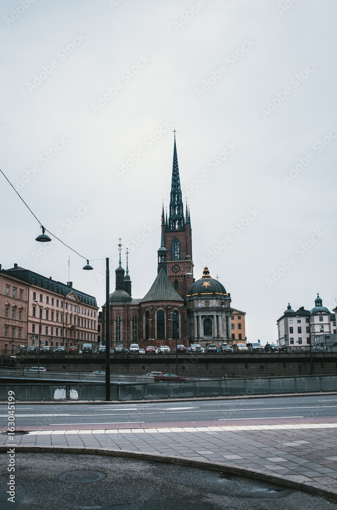 Church in Stockholm. Cityscape