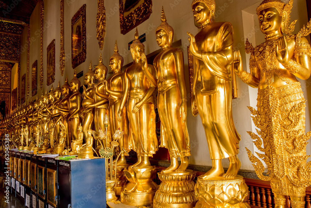 Fototapeta premium Ban Den temple is a Thai temple which is located in the northern part of Thailand It is one of the most beautiful and famous Thai temples in Chiang Mai