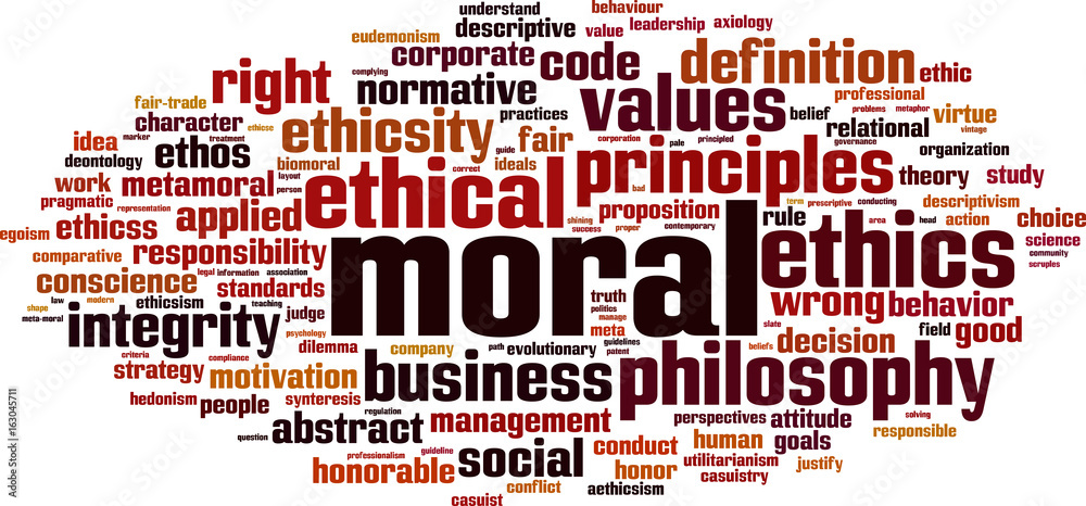 Obraz premium Moral word cloud