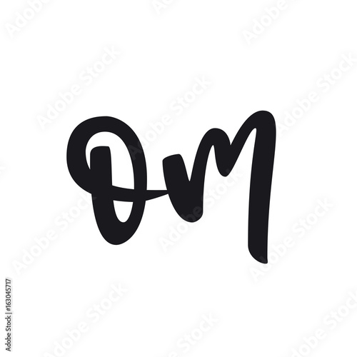 Say om postcard. Hand drawn relax lettering. Ink illustration. Modern brush calligraphy. Isolated on white background.