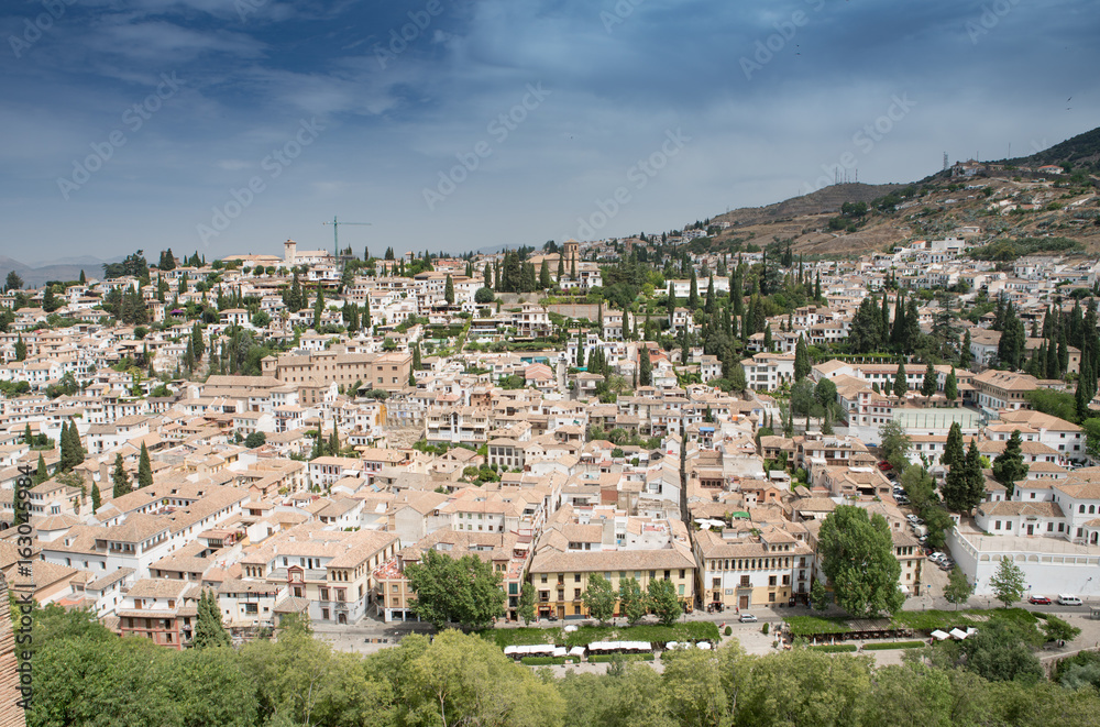 Granada, Spain - Alhambra Palace and City of Granada