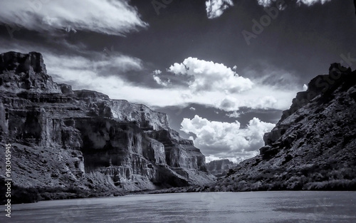 Landscape of Grand Canyon from a raft on the Colorado River