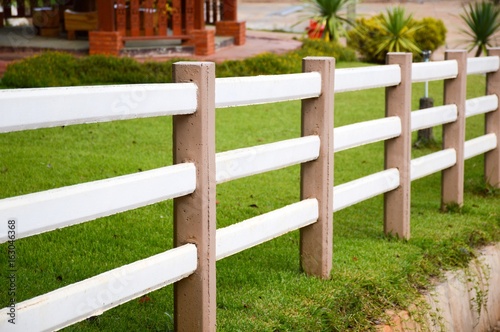 Cement fence in the garden