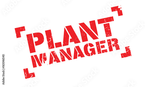 Plant Manager rubber stamp. Grunge design with dust scratches. Effects can be easily removed for a clean, crisp look. Color is easily changed.