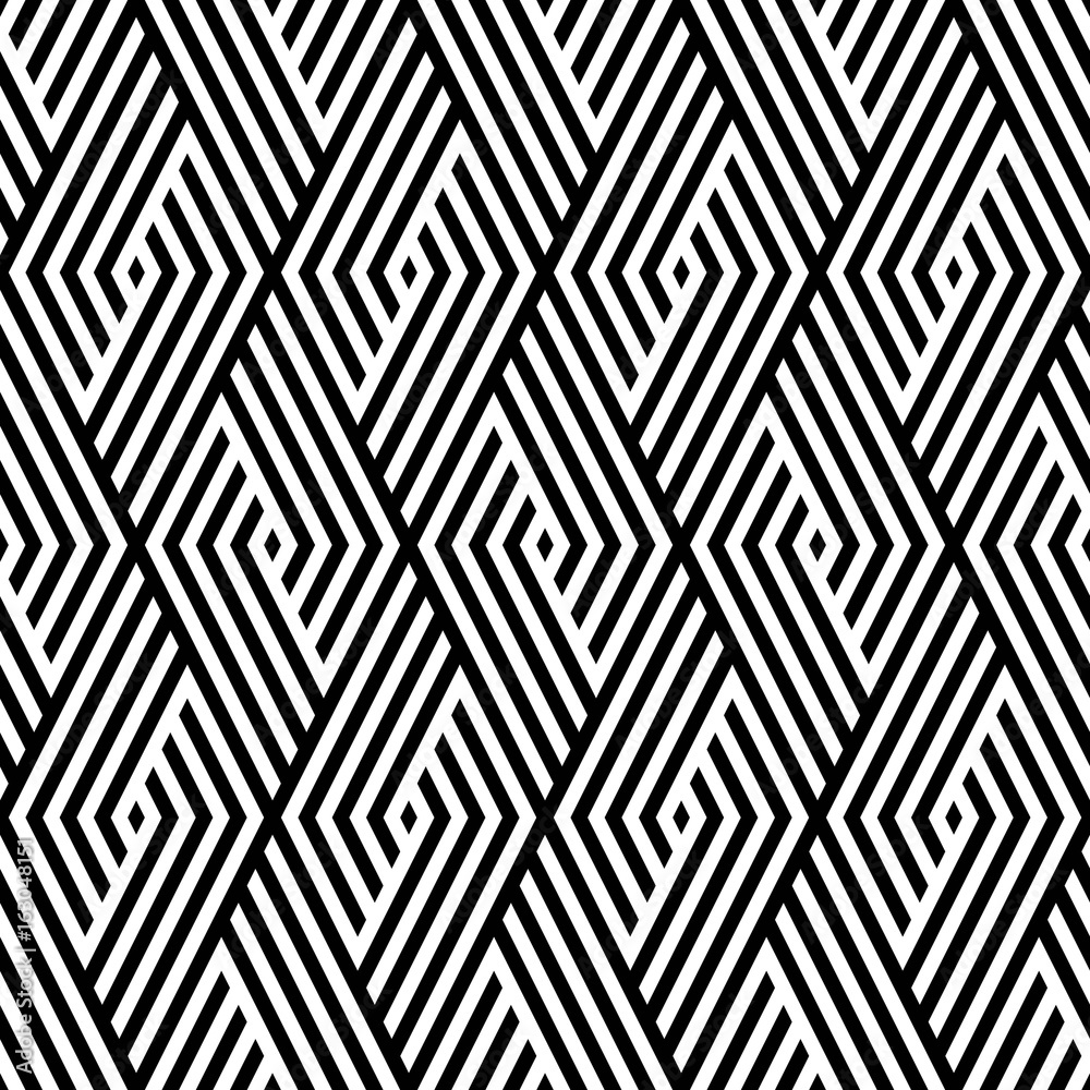 Vector seamless pattern. Modern stylish texture. Monochrome geometric pattern with rhombuses. Vector seamless pattern. Modern stylish texture. Monochrome geometric pattern with rhombuses.