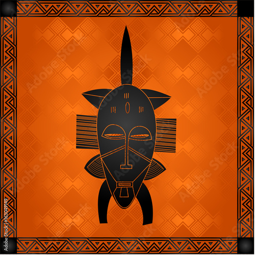 African culture symbolic ornaments. African tribes hand drawn elements