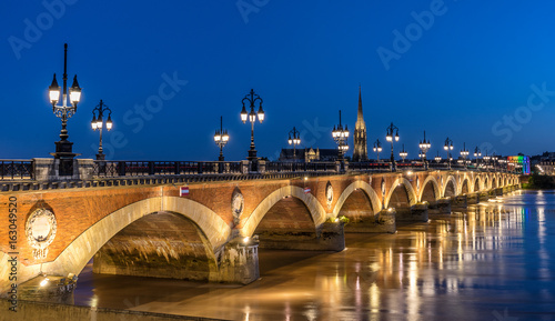 Pont de Pierre over the Garonne river in Bordeaux © gb27photo