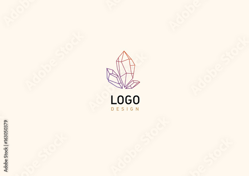 Creative geometric logo colored crystals