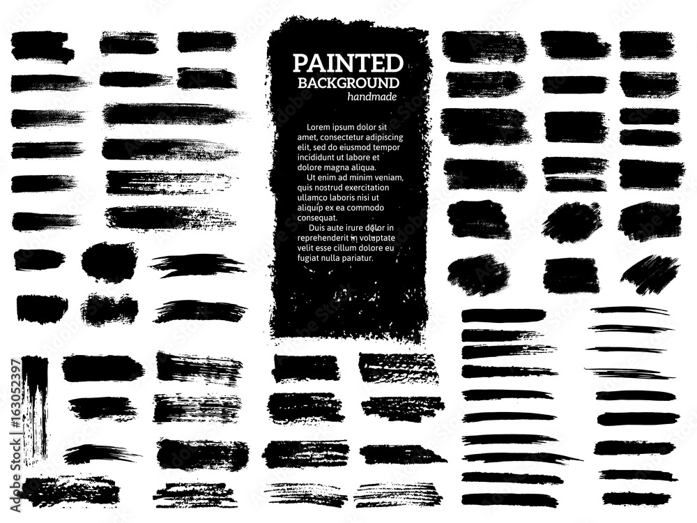 Painted grunge stripes set. Painted grunge stripes set.