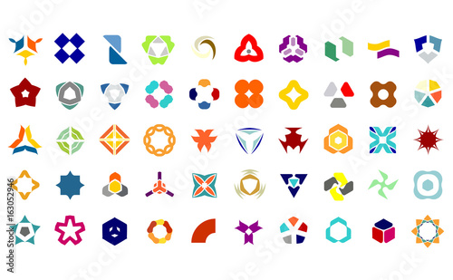 Set Of 50 Creative Abstract Icon Set Collection