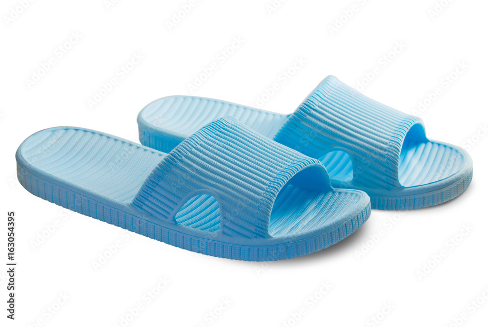 Beautiful Pair of blue sandal with side view profile, Fashion woman concept, Isolated on white background with path. Beautiful Pair of blue sandal with side view profile, Fashion woman concept, Isolated on white background with path.