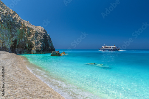 Egremni beach on the Ionian sea, Lefkada island, Greece. photo