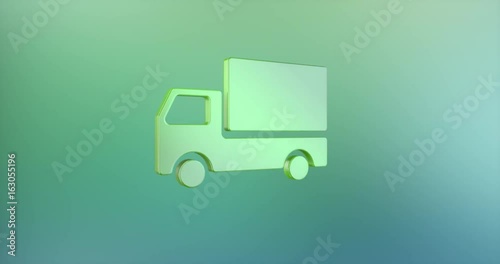 Animated Delivery Truck Color 3d Icon Loop Modules for edit with alpha matte
