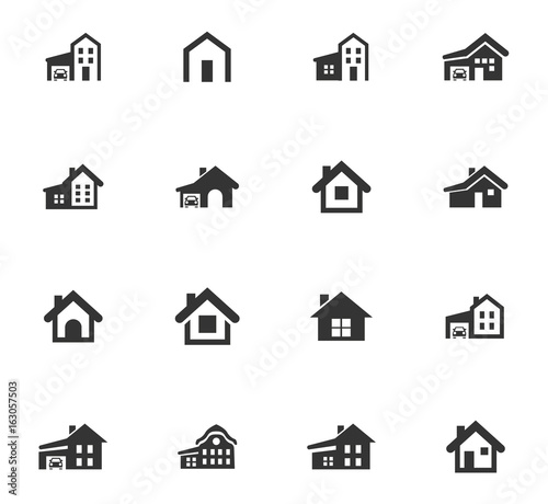 house type icon set