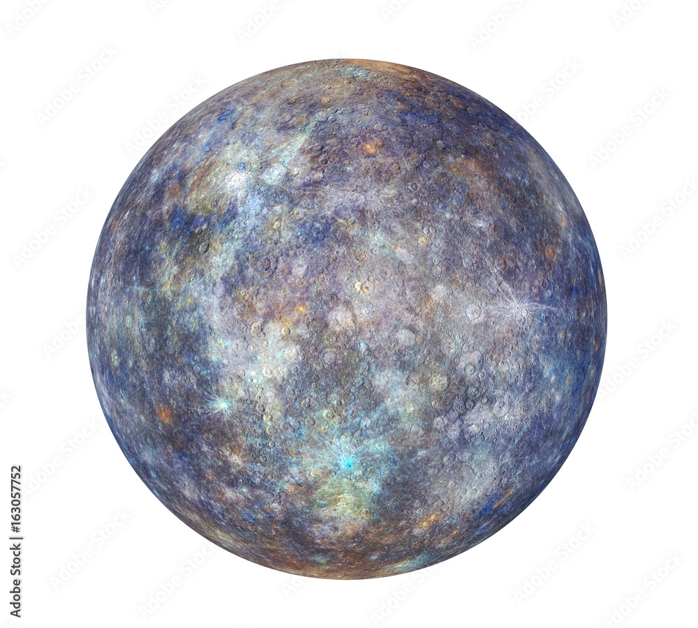Obraz premium Planeta Merkury na białym tle