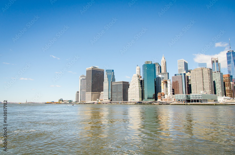 New York skyline in a sunny day