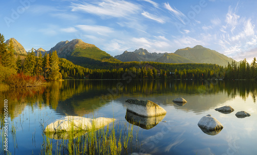Mountain lake in the High Tatras in Slovakia  Strbske Pleso