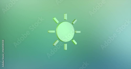 Animated Sun Weather Color 3d Icon Loop Modules for edit with alpha matte
