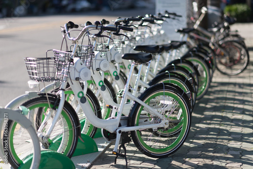 Photography SEOUL, SOUTH KOREA - 15 MAY 2017 - Seoul Bike in Seoul, South Korea, it has its own app, and rent price is very cheap