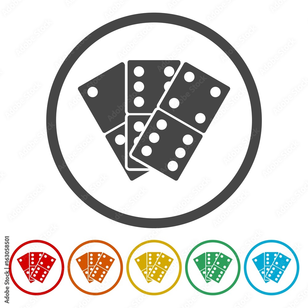 Dominoes vector icons set Dominoes vector icons set