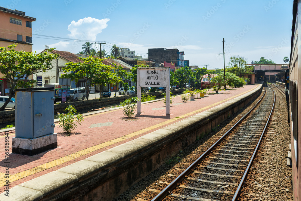 Arriving in Galle, the capital of the southern Province Sri Lanka. Galle railway station is a major rail hub and a terminus station