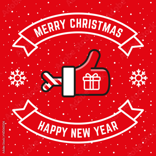 Santa Claus Hand Like Icon Logo
