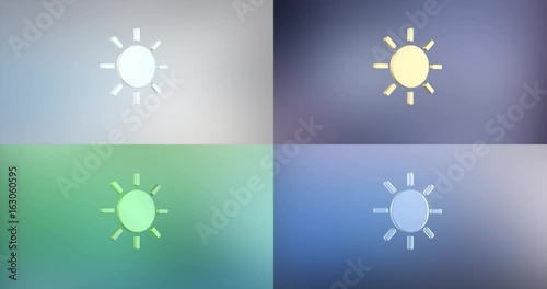 Animated Sun Weather 3d Icon Loop Modules for edit with alpha matte
