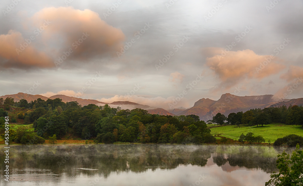 Sunrise at Loughrigg Tarn in Lake District