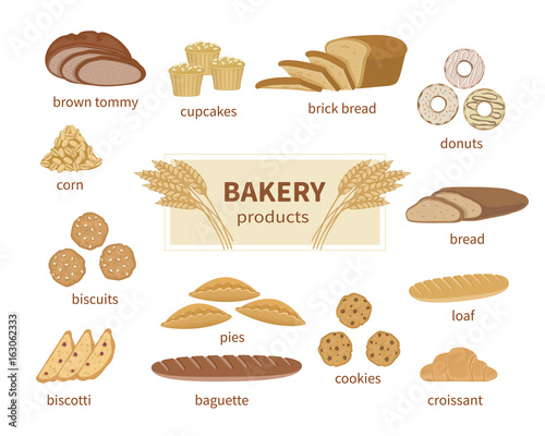 Slika na platnu Bakery products, fresh bread and pastry