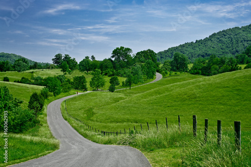 Canvas Print Byway:  A less-traveled road winds through the foothills of the Blue Ridge Mountains in western Virginia