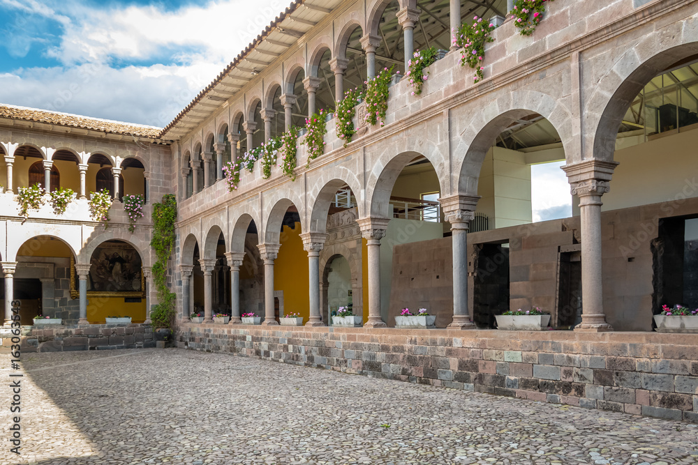 Convent of Santo Domingo Courtyard at Qoricancha Inca Ruins - Cusco, Peru