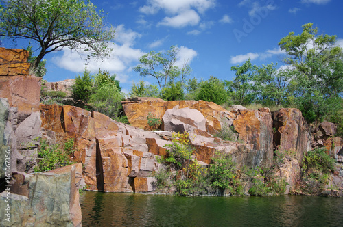 Tableau sur toile Red Granite: This quarry in Montello, Wisconsin supplied granite for the tomb of U