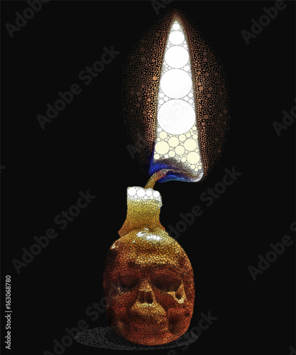 Skull with a candle photo