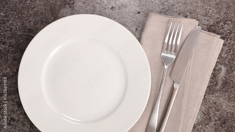 empty plate with cutlery empty plate with cutlery